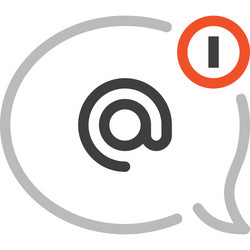 message bubble flat line web icon concept vector image