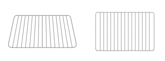 oven rack grill bbq grid steel cooking equipment vector