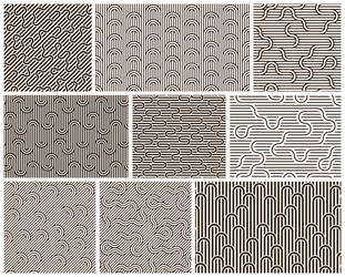 seamless linear geometric minimalistic patterns vector image