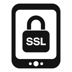 tablet ssl certificate icon simple secure vector