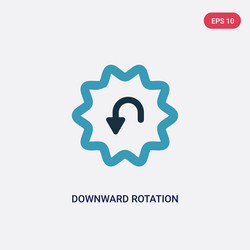 two color downward rotation icon from user vector