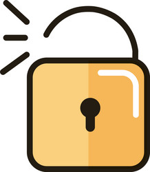 unlock internet web technology interface line vector image