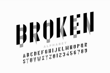 broken style modern font vector