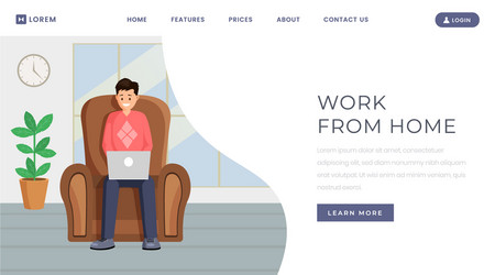 freelance outsource job landing page template vector