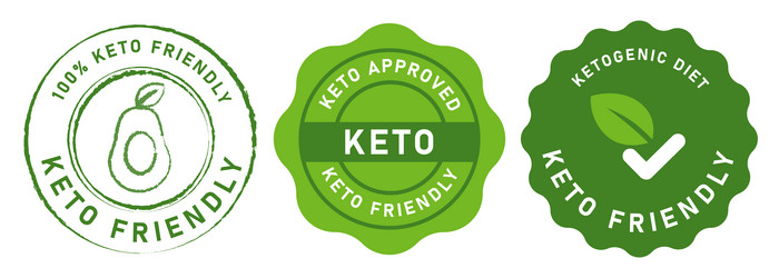 Keto friendly food ketogenic diet emblem sticker vector