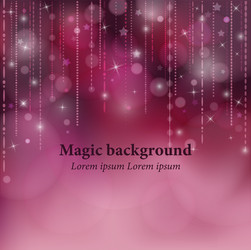 magic background with stars and lights abstract vector image