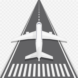 Airplane plane airliner on runway top view Vector Image