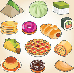 Asian popular traditional food vector