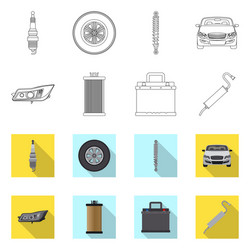 isolated object auto and part logo collection vector image
