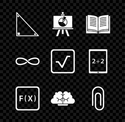 set triangle math chalkboard with diagram open vector image