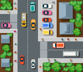 top view of urban vector image
