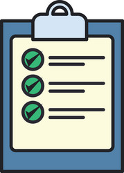document with check marks line and fill style icon vector image