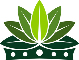 King queen crown leaf flower plant nature logo Vector Image