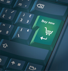 computer keyboard with shopping key vector image