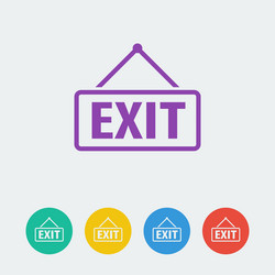 exit flat circle icon vector