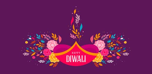 happy diwali festival of light modern minimalist Vector Image