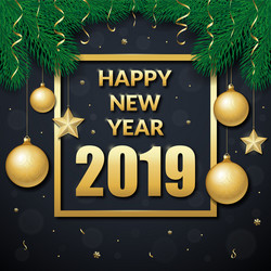 happy new year 2019 background Vector Image