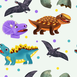 Seamless with dinosaur and eggs for your vector