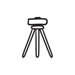 theodolite on tripod sketch icon vector image