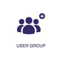 User group element in flat simple style on white vector