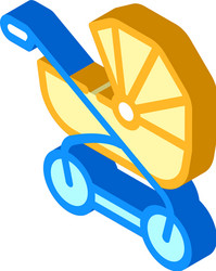 baby stroller isometric icon vector