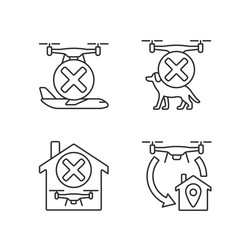 drone instruction linear manual label icons set vector image