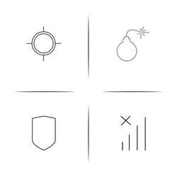 internet security simple linear icons set vector image