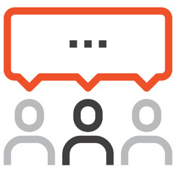message bubble flat line web icon concept vector image