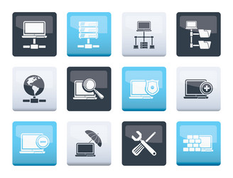 Network server and hosting icons vector