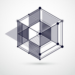 abstract geometric 3d cube pattern and black vector