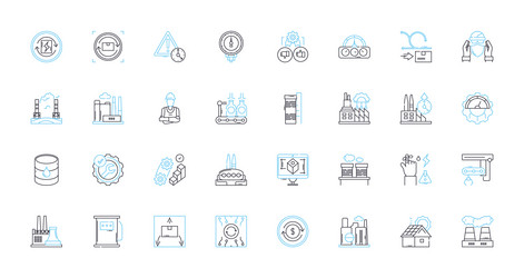 automated industry linear icons set robotics vector image