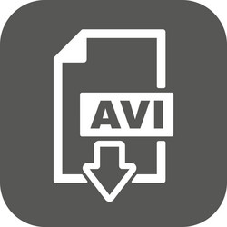 Avi icon video file format symbol flat vector