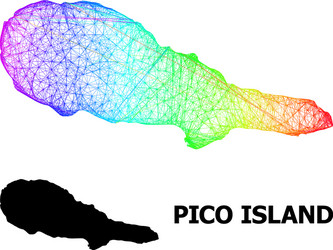 linear map pico island with rainbow colored vector image