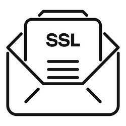 mail ssl certificate icon outline web data vector image