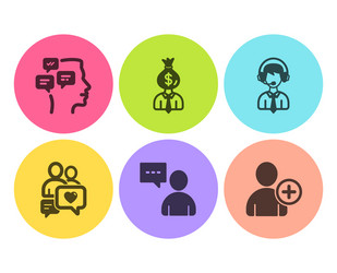messages manager and users chat icons set vector image