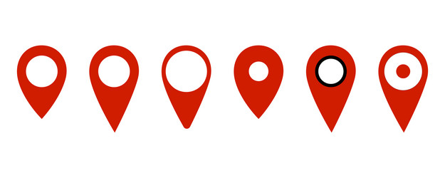 Pin point icon map marker pointer set vector