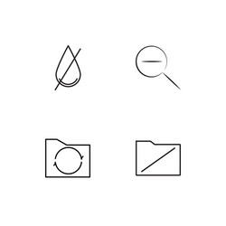 user interface linear icons set simple outline vector image
