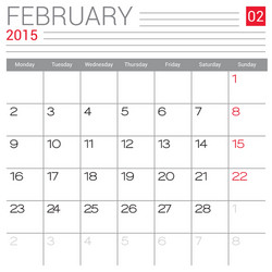 2015 Calendar February Vector Images (over 420)