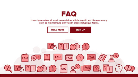 faq frequently asked questions landing header vector image