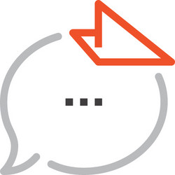 message bubble flat line web icon concept vector image