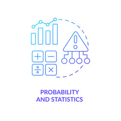 probability and statistics blue gradient concept vector image