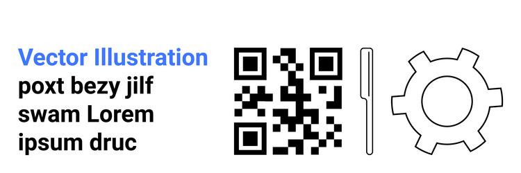 qr code with text gear and line element vector image