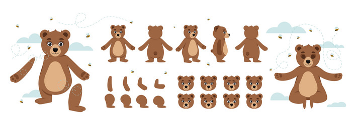 set of character constructor for animation vector image