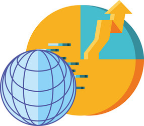 statistical graphics circular with sphere browser vector image