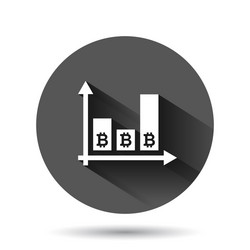 bitcoin growth icon in flat style blockchain vector image