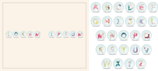 card with alphabet set Vector Image