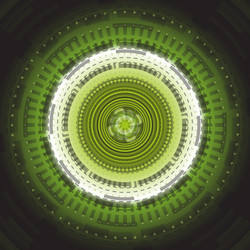 dynamic green light background with circles vector