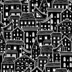 Houses new pattern monochrome vector