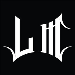 lm logo monogram with abstract shape design vector image
