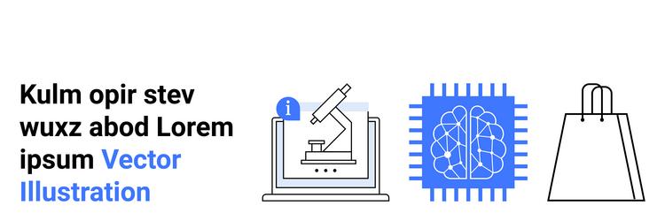 technology and shopping concepts with microscope vector image